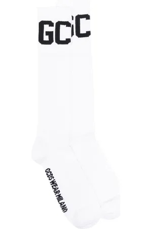 GCDS Logo-jacquard ribbed socks
