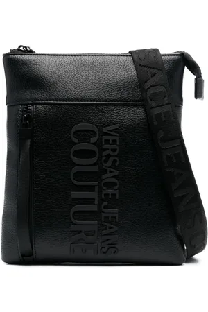 VERSACE Logo-embossed messenger bag