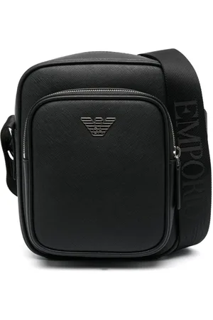 Emporio Armani Logo-plaque leather messenger bag