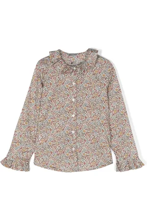 Il gufo Floral-print cotton blouse