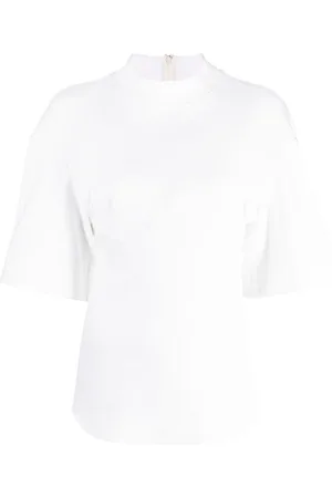 ALESSANDRO VIGILANTE Funnel-neck short-sleeve blouse