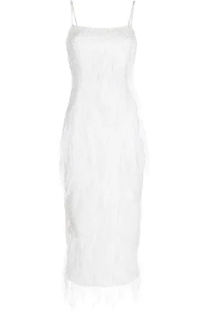 RACHEL GILBERT Aster feather-embellished midi dress