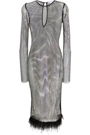 Patrizia Pepe Rhinestone-embellished sheer midi dress