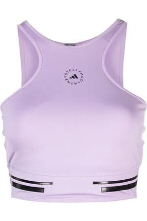 adidas Truepace Running logo-print cropped top