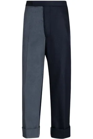 Thom Browne Two-tone cropped trousers