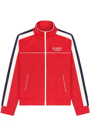 Sporty & Rich Stripe-detail zip-up track jacket