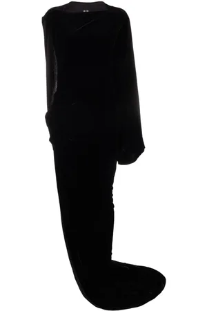 Rick Owens Gathered asymmetric velvet gown