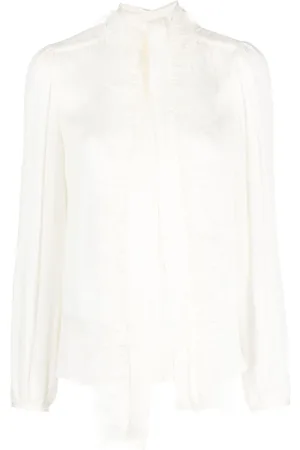 Twin-Set Layered feather-trim blouse