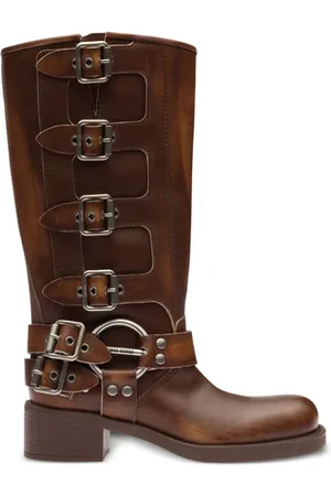 Miu Miu Buckle-detail leather boots
