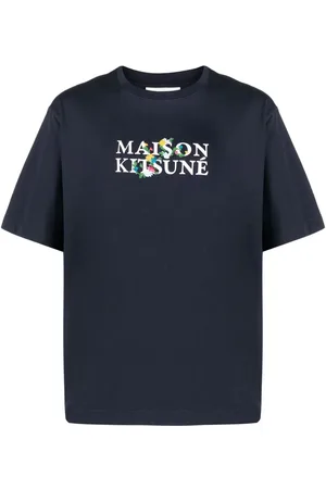 Maison Kitsuné Logo-embroidered crew-neck T-shirt