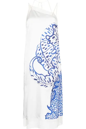 Salvatore Ferragamo Floral-print silk mididress