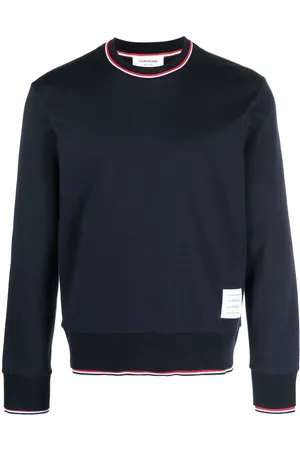 Thom Browne Logo-patch crew neck sweater