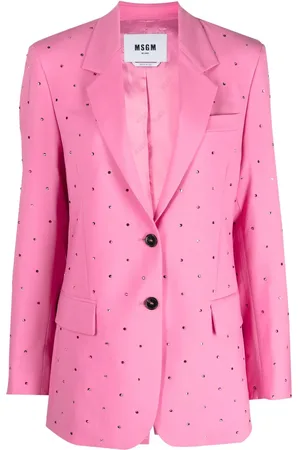 Msgm Crystal-embellished single-breasted blazer