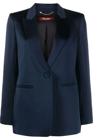 Max Mara Single-breasted satin-finish blazer