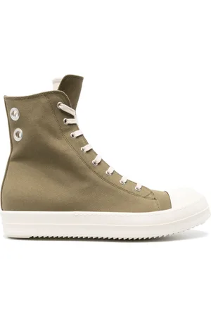Rick Owens Eyelet-detail canvas high-top sneakers