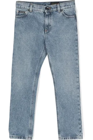 Dolce & Gabbana Logo-patch straight-leg jeans