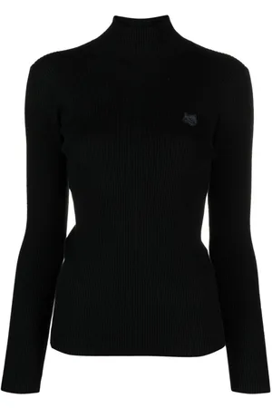 Maison Kitsuné Logo-embroidered roll-neck jumper