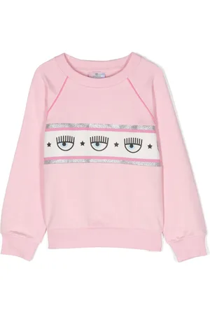 Chiara Ferragni Kids logo-embroidered stretch-cotton hoodie - Pink