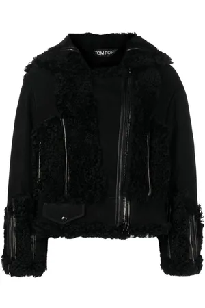 Tom Ford Shearling zip-up leather jacket