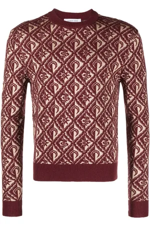 Marine Serre Moon Diamant jacquard wool-blend jumper