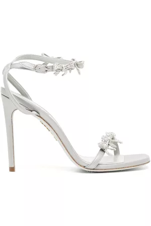 RENE CAOVILLA 100mm bow-detail crystal-embellished sandals