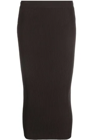 P.A.R.O.S.H. Ribbed-knit midi skirt