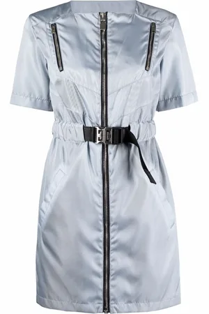 Givenchy Metallic zip-detail short-sleeved dress