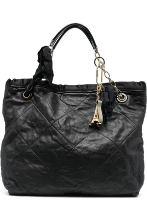 Lanvin 2010s Eiffel Tower charm diamond-quilted handbag