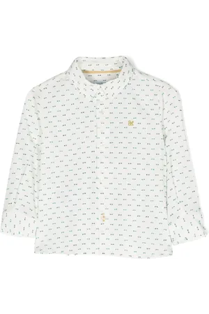 Abel & Lula Bow-embroidered long-sleeve shirt