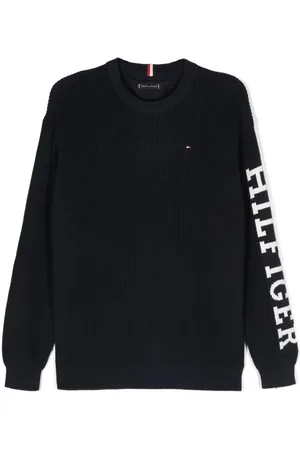 Tommy Hilfiger Intarsia-knit logo cotton jumper