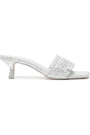 Cult Gaia 60mm interwoven metallic mules