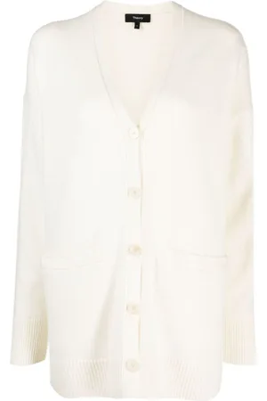 THEORY Fine-knit elbow-patch cardigan