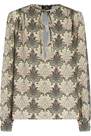 Etro Paisley-print front-tie blouse