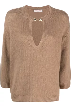 VALENTINO GARAVANI Rockstud-embelished cashmere jumper