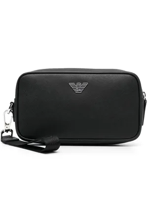 Emporio Armani Eagle-plaque zipped wash bag