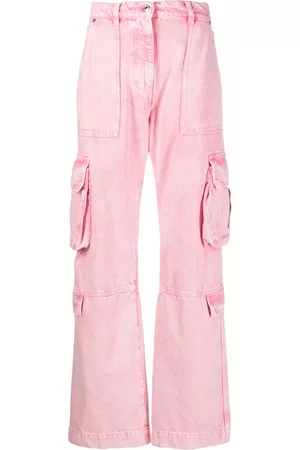 Msgm Bleached-effect wide-leg cargo jeans