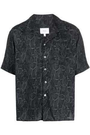 Rhude Snakeskin-print logo-embroidered shirt