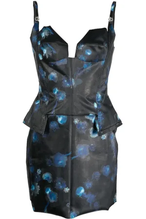 COPERNI Holographic floral-print minidress