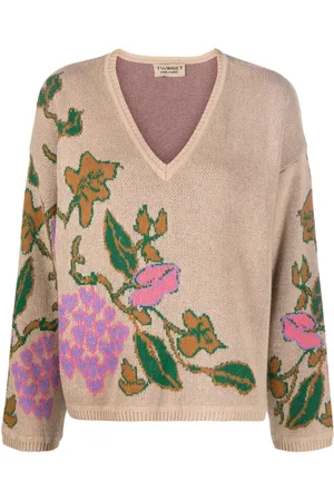 Twin-Set Floral intarsia-knit jumper