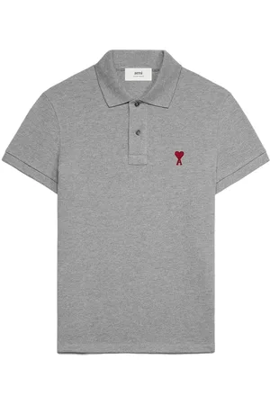 Ami Logo-embroidered cotton polo shirt