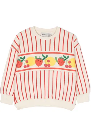 Mini Rodini Fruit-print striped sweatshirt
