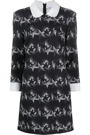 RED Valentino Star-print pussy-bow minidress
