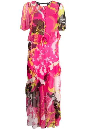 PRABAL GURUNG Botanical-print silk dress