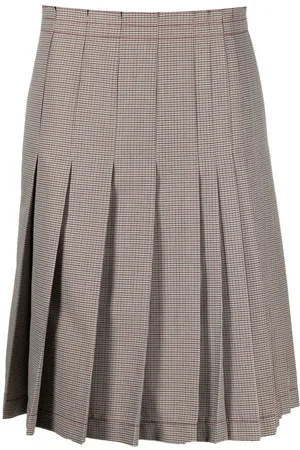 Marni Check-print pleated midi skirt