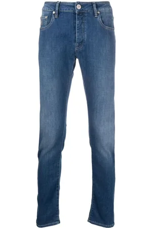 MOORER Mid-rise tapered-leg jeans