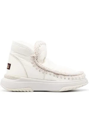 Mou Crochet stitch-trim sneaker boots