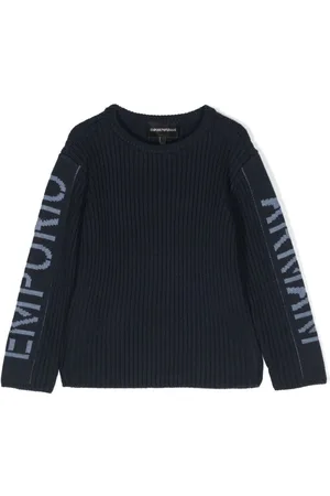 Emporio Armani Logo-jacquard ribbed jumper