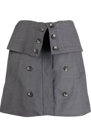Rokh A-line decorative-buttoned miniskirt