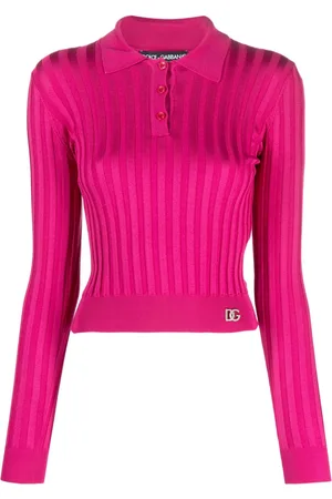 Dolce & Gabbana Logo-plaque ribbed polo shirt