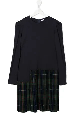 Il gufo TEEN asymmetric tartan-skirt dress